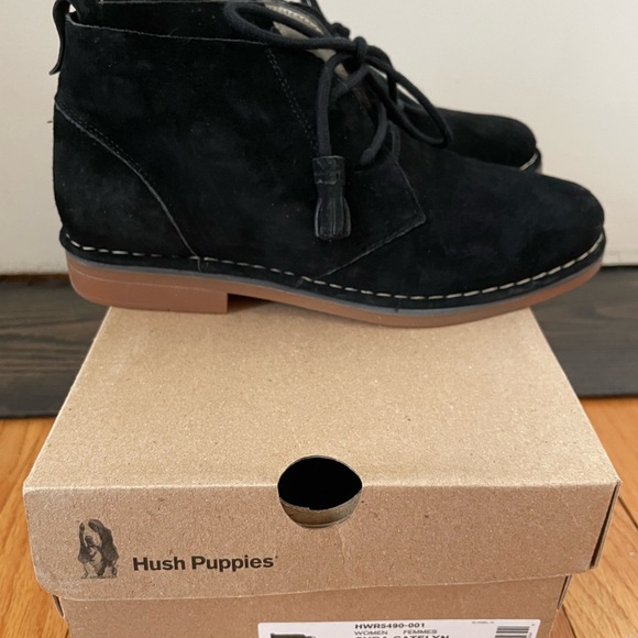 Hush Puppies Cyra Catelyn Boots Women’s Size 8 Black Suede - Picture 2 of 7